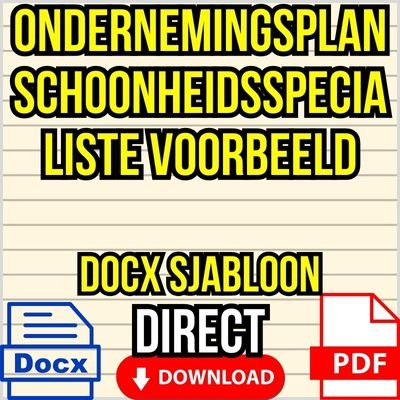 Ondernemingsplan Schoonheidsspecialiste Voorbeeld DOCX PDF ᐅ (DIRECTE DOWNLOAD + BONUS!) MS Word Sjabloon
