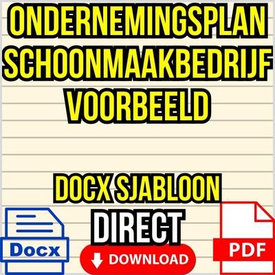 Ondernemingsplan Schoonmaakbedrijf Voorbeeld DOCX PDF ᐅ (DIRECTE DOWNLOAD + BONUS!) MS Word Sjabloon