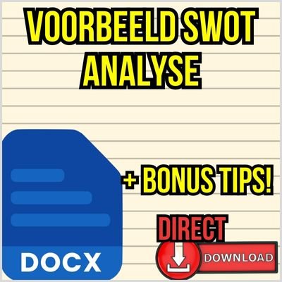 Voorbeeld Swot Analyse DOCX PDF ᐅ (DIRECTE DOWNLOAD + BONUS!) MS Word Sjabloon